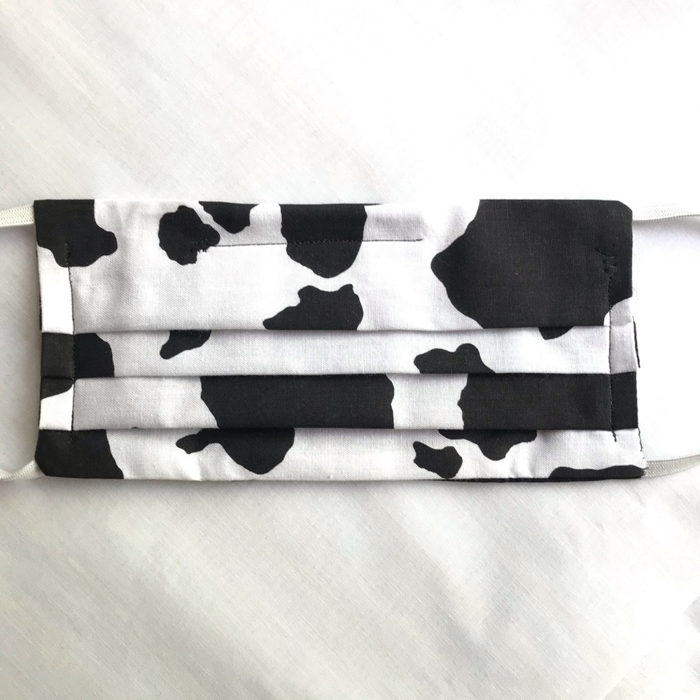NWT - Handmade Adult Cloth Mask in Cow Print